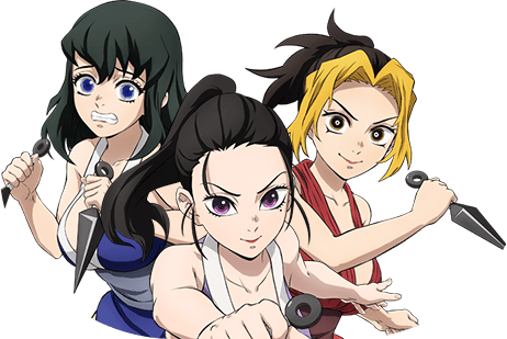 Hinatsuru, Makio and Suma Demon Slayer -Kimetsu no Yaiba- The Hinokami Chronicles 2 fighter artwork